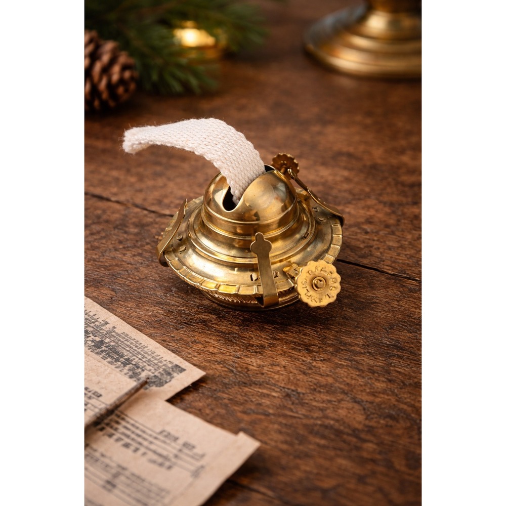 Lamplight Farms Brass Oil Lamp‎ Burner Replacement with Cotton Wick Gold